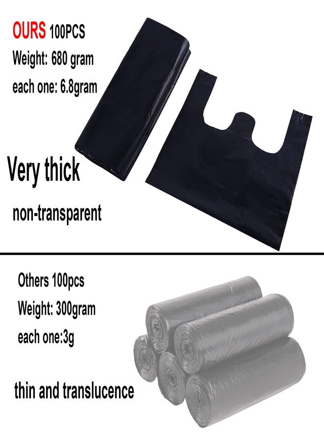 YYaaloa 100 pcs Black Trash Bags with Handles - 14x22 Super Thick 1.8mil Plastic Rubbish Bags for Office, Picnic, Kitchen, Bulk Use - Image 4